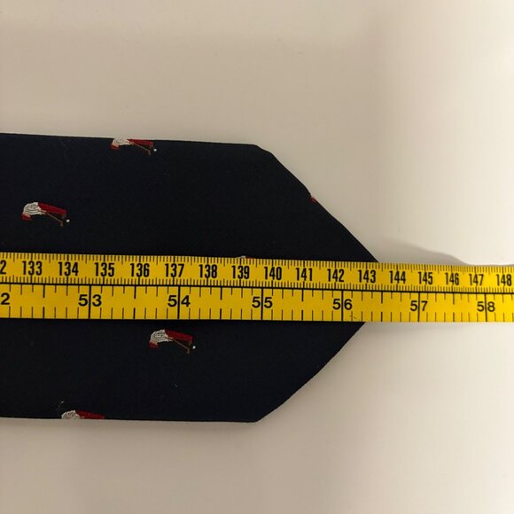 Ralph Marlin Vintage Tie Navy Golfer Putting Polyester Mens Necktie USA Office - Picture 7 of 7